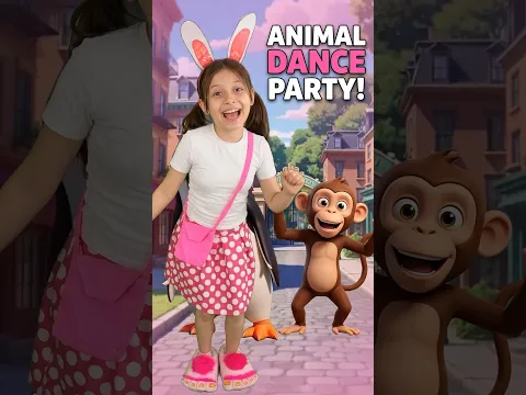 Animal Dance Party! 🐧🐰🐱 #animals #dance #kids