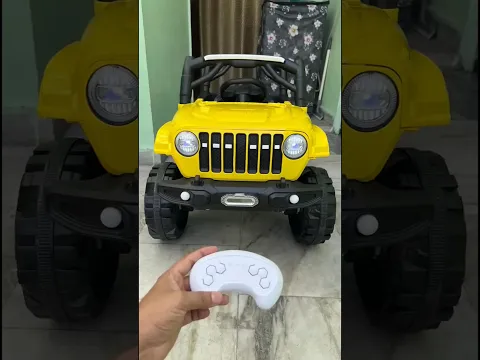 Power wheel yellow Jeep unboxing and testing with Remote Control #Shorts #Rcjeep 🔥🔥