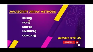 Useful Array methods in JavaScript Hindi me push pop shift unshift concat