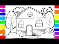 Lagu Drawing, painting and glitter colouring beautiful cottage house for kidsandtoddlers  charmitvshow 