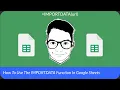 How To Use The IMPORTDATA Function in Google Sheets I Tech Tips By P A U L