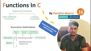 C - 16 Functions In C Programming User Defined Library Pre Defined main Programming In C