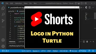 YouTube Shorts logo drawing using Python Turtle Python For Beginners Learnonpy