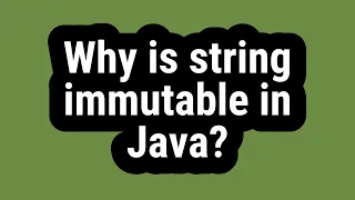 Why is string immutable in Java