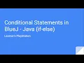 Conditional Statements in BlueJ - Java if-else