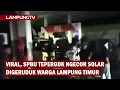 Viral, SPBU Tepergok Ngecor Solar Digeruduk Warga Lampung Timur