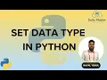 9 Set Data Type in Python Python for All For Complete Beginners
