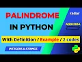 Program to check Given is Palindrome or Not Palindrome in Python