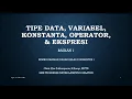 TIPE DATA VARIABEL dan KONSTANTA PEMROGRAMAN DASAR SMK