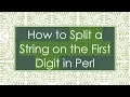 How to Split a String on the First Digit in Perl
