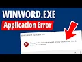 Fix WINWORD EXE Application Error 0xc0000142 Error Fix