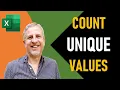 Excel - Do a Count of Unique Values Text Number Get a Count of Unique Values in Excel
