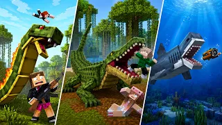 MEGALODON & TITANOBOA: MAIORES PREDADORES DO MUNDO no MINECRAFT! FILME