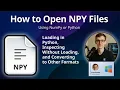 How to Open NPY Files NumPy Array