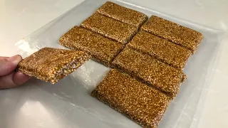 حلاوة سمسية رهيبة نفس حلاوة الاسواق الواح السمسم المقرمشة بنكهة مميزة 