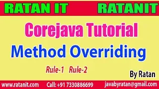 Core java Tutorial OOPs Method Overriding Rule-1 Rule-2 By Ratan Sir