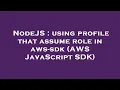 NodeJS using profile that assume role in aws-sdk AWS JavaScript SDK