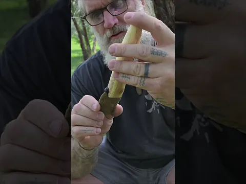 Glue and Wrap A stone Knife Blade