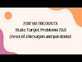 2017 MATHCOUNTS State Competition Target Round 7 8 Hexagon and Parabola
