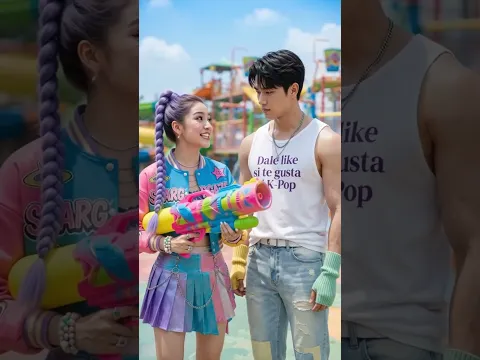 La competencia de los colores en el parque acuático #kpopdemonhunters #kpop #divertido