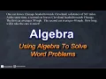 Solving Algebra Word Problems