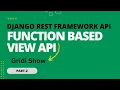 Django Rest Framework Function Based Views API