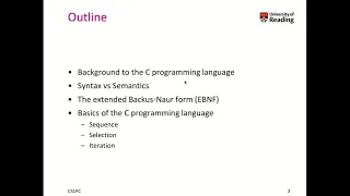 Week 2-2-1 Introduction to C Semantics and Syntax