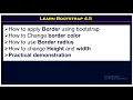 Bootstrap border Border color Rounded border Height Width