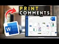 How to Print Comments in MS Word Microsoft Word Tutorial 2025