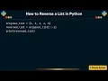 How to Reverse a List in Python