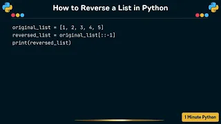 How to Reverse a List in Python