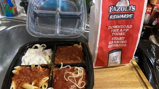 Fazoli s on Saturday Night Pasta Ultimate Sampler Italian Restaurant food review