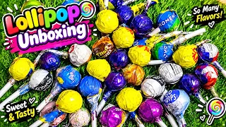 Colorful Lollipop Unboxing 🍭💛💙 Purple, Yellow & Blue Candy ASMR