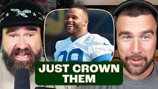 Jason and Travis Kelce React to Aaron Donald Coming Out Of Retirement