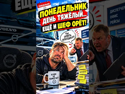 Понедельник день тяжёлый ещё и ШЕФ орет. #большегруз #дальнобой #грузовичок #trucker