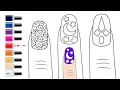 Nail Painting and Coloring page Fun Relaxing Art Craft for Kids and art lovers Nail Polish Design