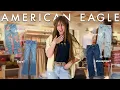 inside the AMERICAN EAGLE fitting room jean try on i kinda love it kinda hate it