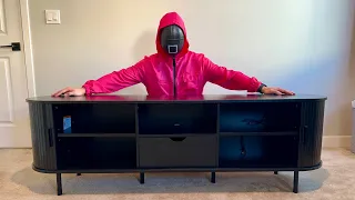 200 Mid-Century TV Stand with Power Outlet from Amazon Unboxing Installation