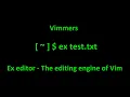 Ex editor The editing engine underneath the traditional Vim editor