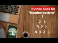 Learn Python in Tamil How to print pattern with Numbers GURUKULA TAMIL