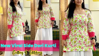 Viral🔥 Short Side Dori Kurti Cutting And Stitching | Latest Meesho Viral Kurti | Stitch By Stitch
