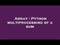 Array Python multiprocessing of a sum