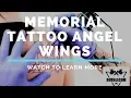 Memorial Tattoo Angel Wings Using Cremation Ashes in Tattoo Ink For a Memorial Tattoo