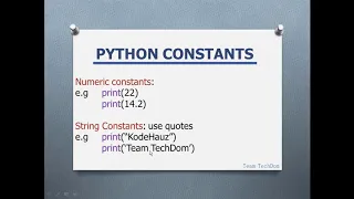 Python Constants 101