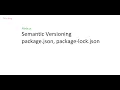 Node js - Semantic Versioning package json package-lock json