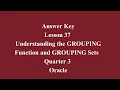 Understanding the GROUPING Function and GROUPING Sets Q3 Oracle L37 P3 SMILE ROAD
