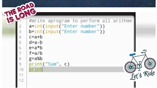 Python program to perform arithmetic operations