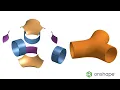 Modeling a Three-Way Pipe Joint with Surface Tools Extrude Split Loft and Fill in Onshape