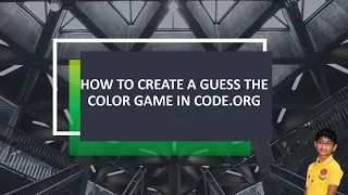 How to make a guess the color game in code org