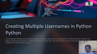 Creating Multiple Usernames Problem Solving using Python SNS Institutions